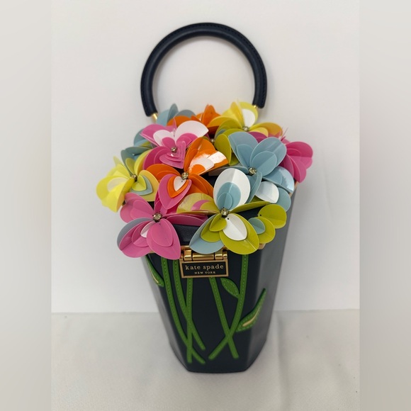 Kate Spade Handbags - Kate Spade New York Blue 3D Bouquet Top-handle  Shoulder Bag